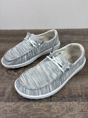 Hey Dude Wendy Sox Glacier Grey Casual Slip-On Shoes Women’s Size 7